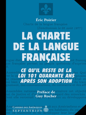 cover image of Charte de la langue française (La)